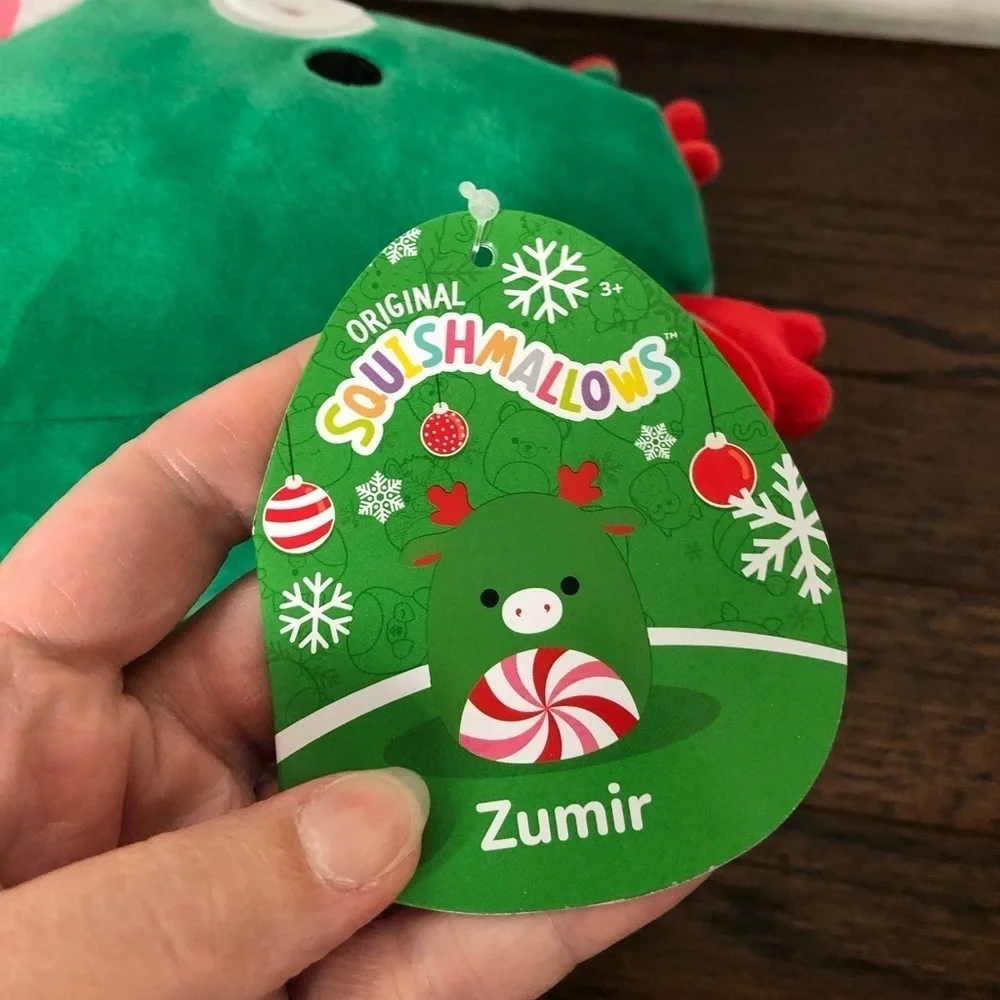*NWT* Squishmallows Holiday 8” Zumir the Peppermint Moose Red/Green Plush Toy